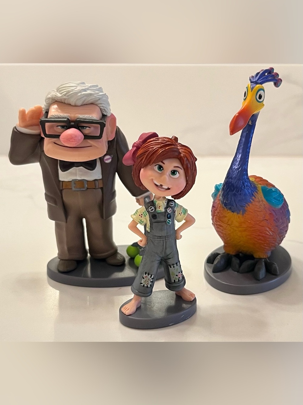 Disney Pixar "Up" Figurine Set - Carl Fredricksen, Young Ellie & Kevin.